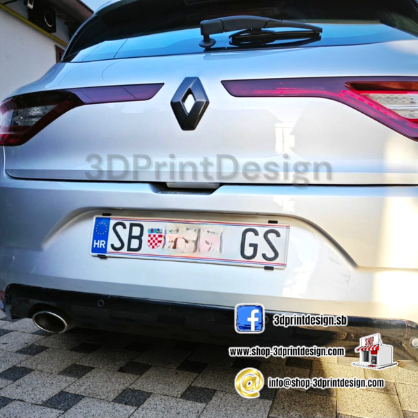 Bijeli Nosači za Tablice bez Okvira - 3DPrintDesign