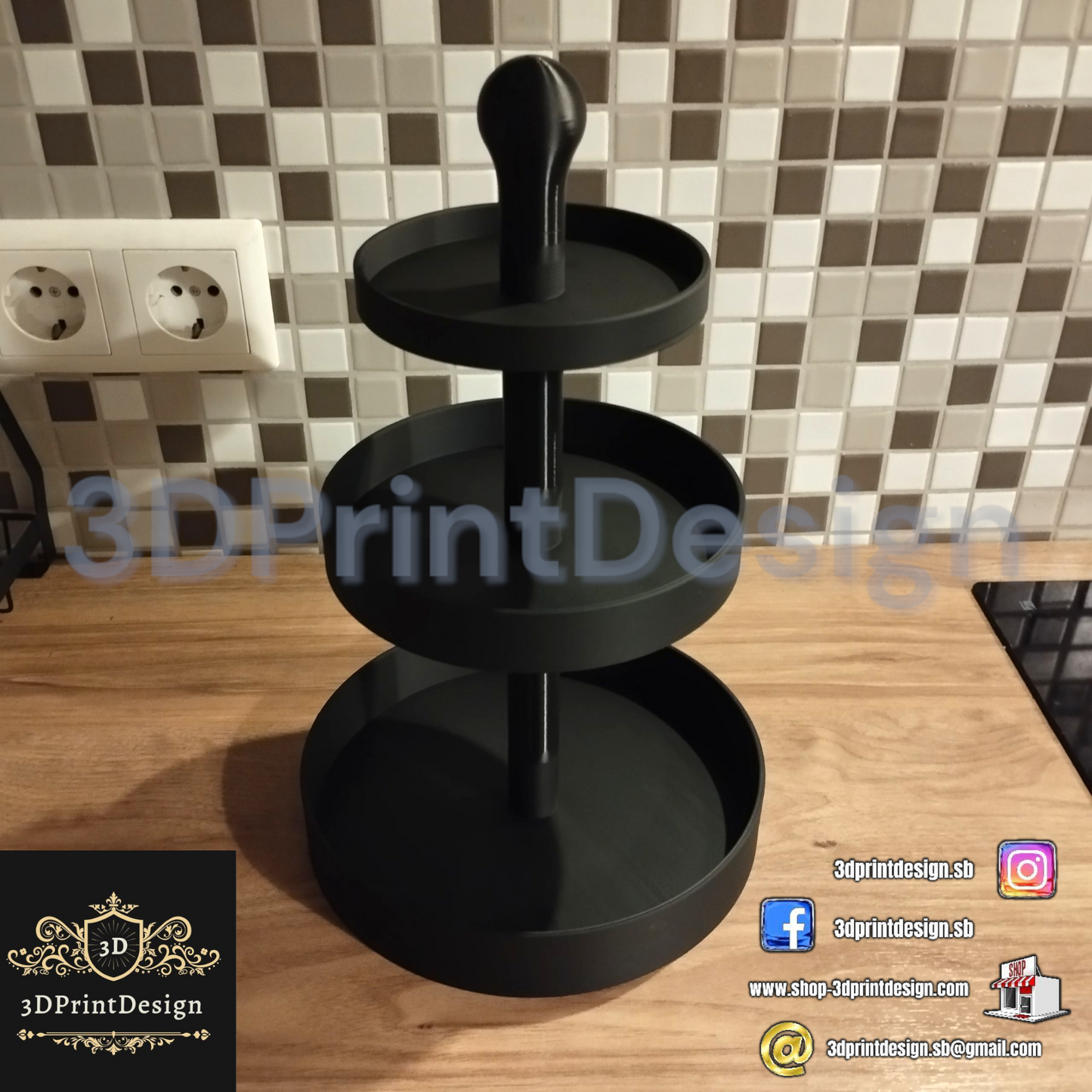 Elegantni Stalak za posluživanje - Etažer - 3DPrintDesign