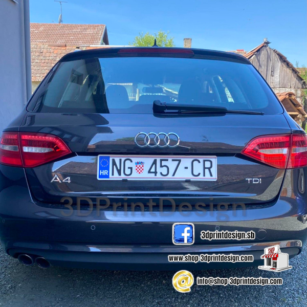 Frameless License Plate Holders - Invisible Plate Holder - Invisible Car Plate Holder - Enhance the look of your car! - Croatian product - Nevidljivi nosači za tablice- Nosači za Tablice bez Okvira- Kennzeichenhalter Rahmenloss - 3DPrintDesign - License Plate Holder - License Plate Frame - Frameless License Plate Holders  - Klik on nosači - Nevidljivi Nosači 