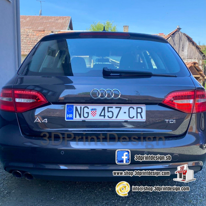 Frameless License Plate Holders - Invisible Plate Holder - Invisible Car Plate Holder - Enhance the look of your car! - Croatian product - Nevidljivi nosači za tablice- Nosači za Tablice bez Okvira- Kennzeichenhalter Rahmenloss - 3DPrintDesign - License Plate Holder - License Plate Frame - Frameless License Plate Holders  - Klik on nosači - Nevidljivi Nosači 