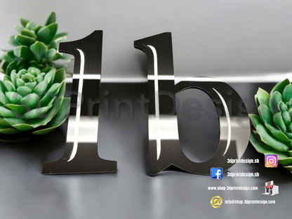 Jednostavni Moderni kućni broj - Crni pleksiglas - 3DPrintDesign 