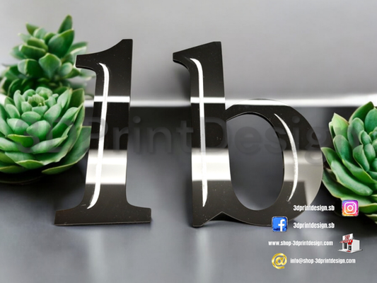 Jednostavni Moderni kućni broj - Crni pleksiglas - 3DPrintDesign  3DPrintDesign