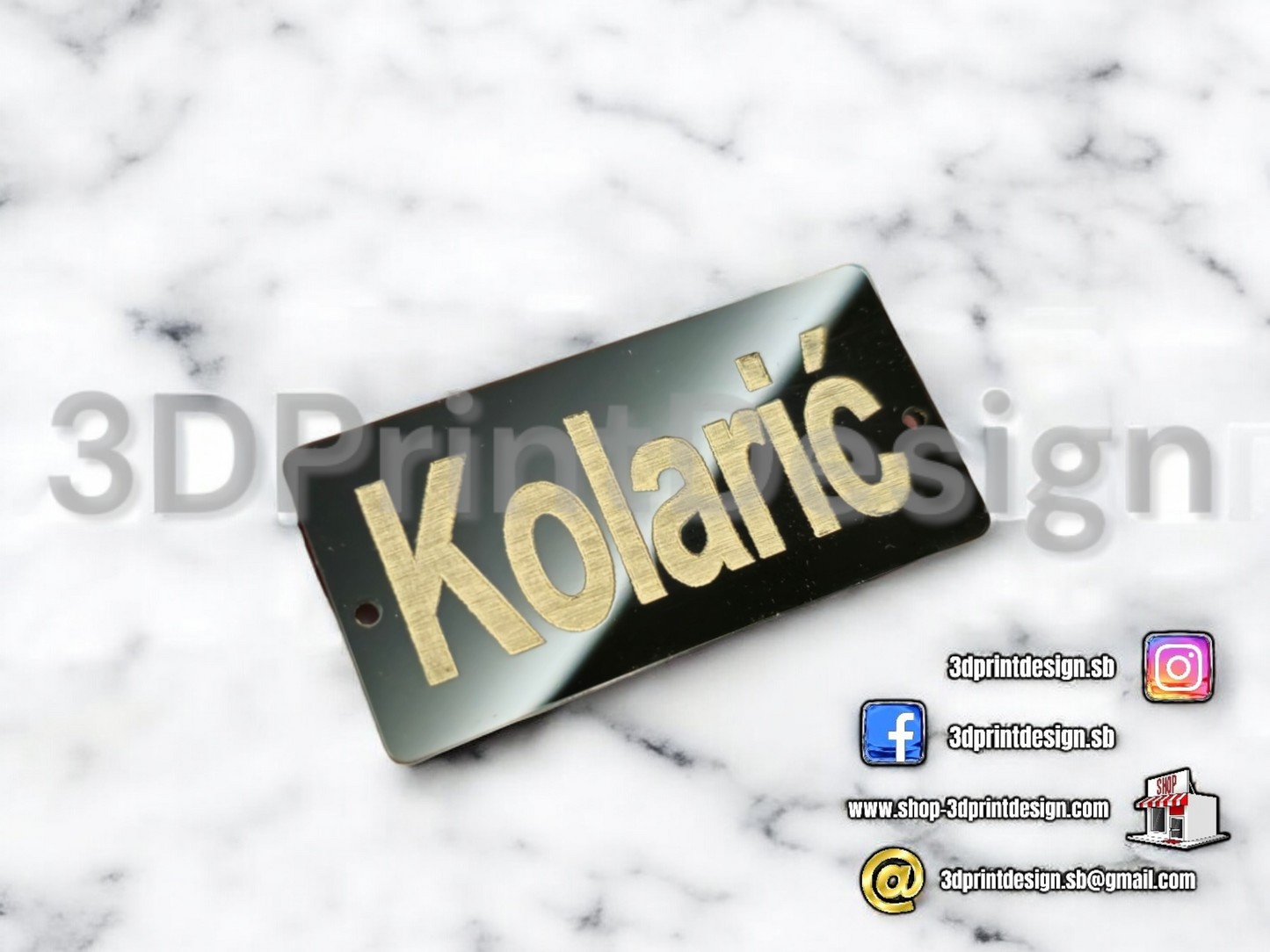 Moderna pločica za poštanski sandučić/ulazna vrata - 3DPrintDesign 