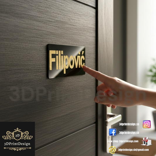 Plocica s prezimenom za vrata 3DPrintDesign