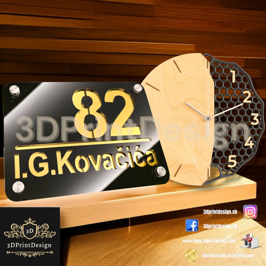 Kucni brojevi i zidni satovi 3DPrintDesign
