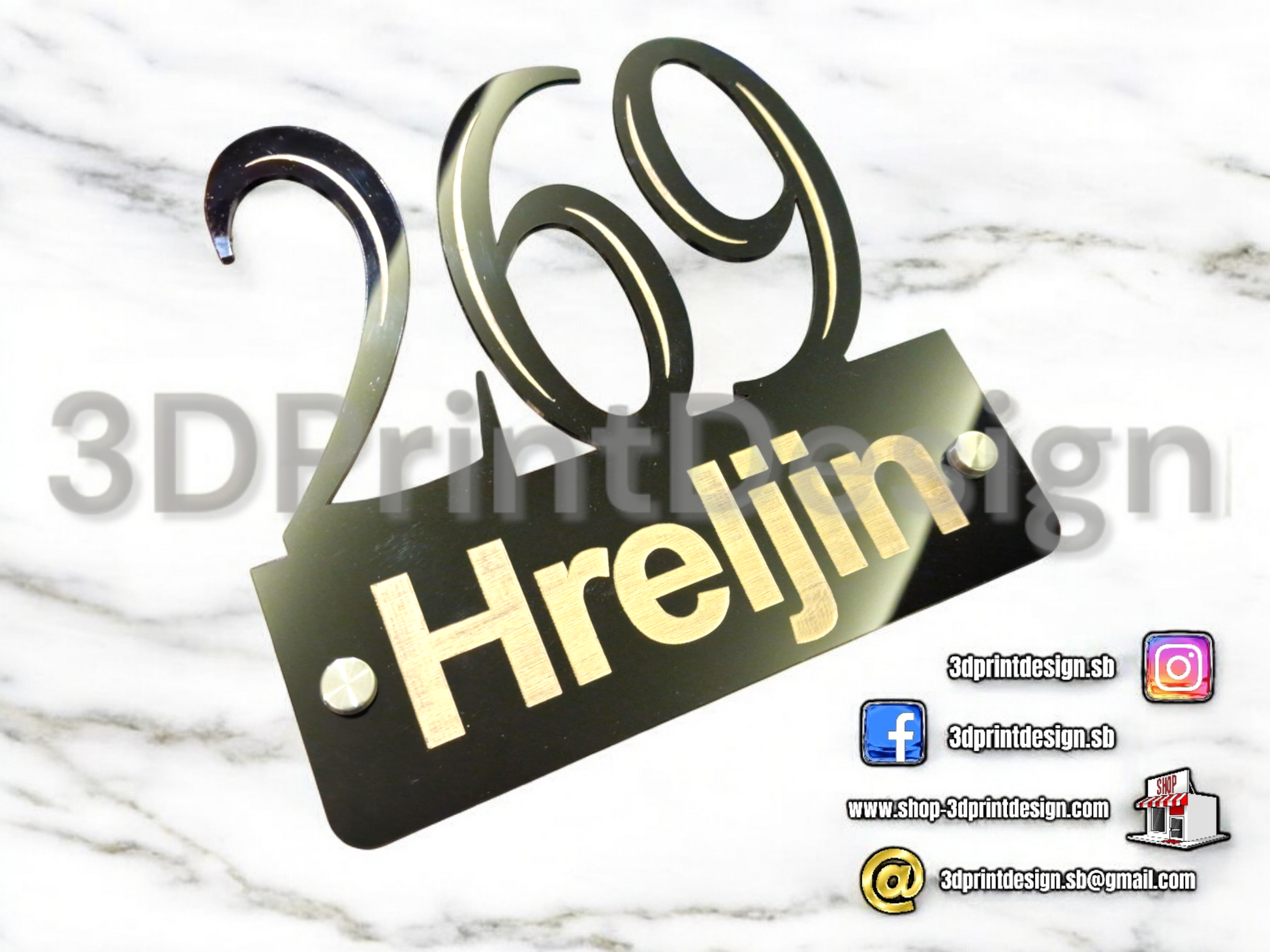 Modern House Number - Black acrylic (plexiglass) - Premium House Number - House Letters - Home Decor - Premium Look - Personalized Number - Premium kućni broj- Premium kućni brojevi - Kućni broj - House Sign - House Number - Home Sign Number - Home - Moderni kućni broj- Kućni brojevi - Dekoracije - Sve za kuću  - Sve za dom 
www.shop-3dprintdesign.com 