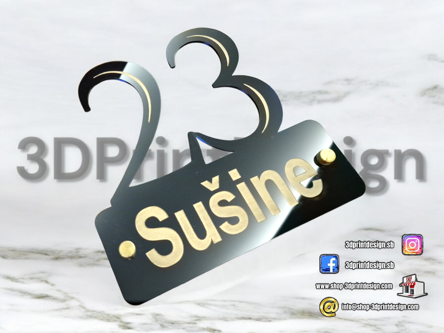 Modern House Number - Black acrylic (plexiglass) - Premium House Number - House Letters - Home Decor - Premium Look - Personalized Number - Premium kućni broj- Premium kućni brojevi - Kućni broj - House Sign - House Number - Home Sign Number - Home - Moderni kućni broj- Kućni brojevi - Dekoracije - Sve za kuću  - Sve za dom 
www.shop-3dprintdesign.com 