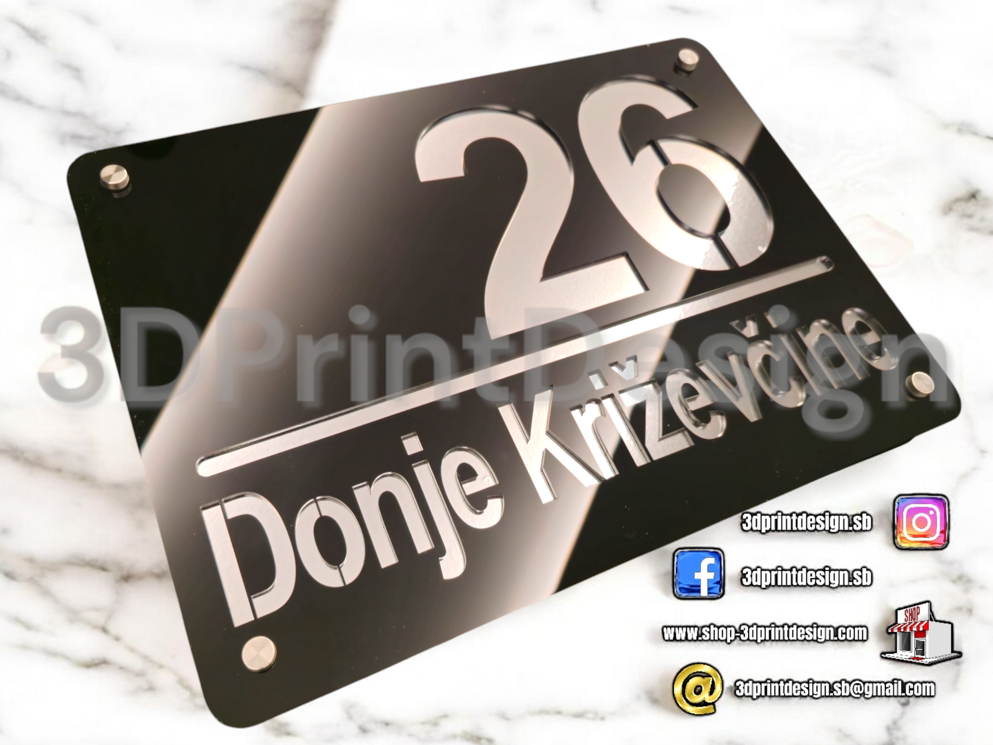 Modern House Number - Black acrylic (plexiglass) - Premium House Number - House Letters - Home Decor - Premium Look - Personalized Number - Premium kućni broj- Premium kućni brojevi - Kućni broj - House Sign - House Number - Home Sign Number - Home - Moderni kućni broj- Kućni brojevi - Dekoracije - Sve za kuću  - Sve za dom 
www.shop-3dprintdesign.com 