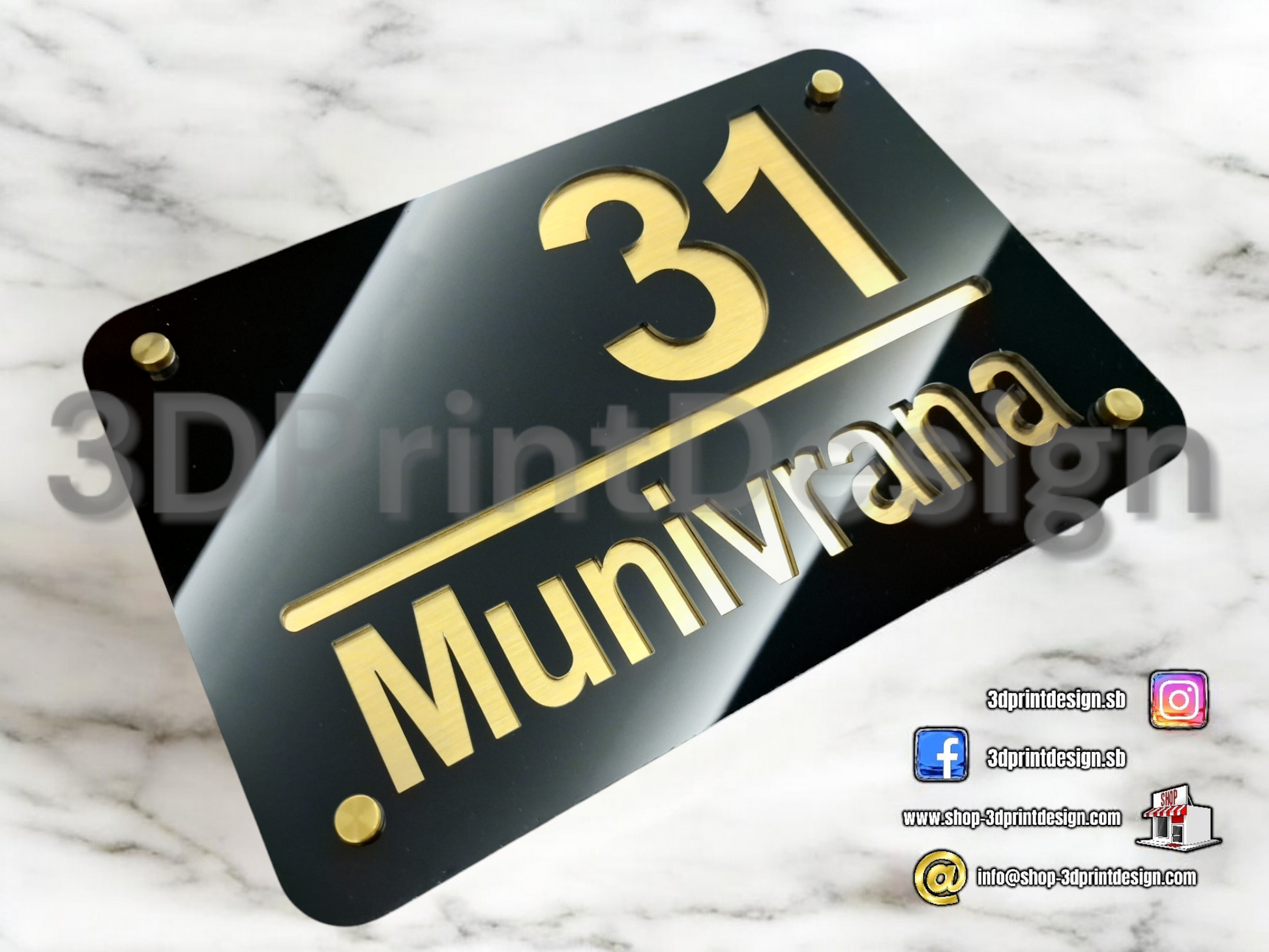 Modern House Number - Black acrylic (plexiglass) - Premium House Number - House Letters - Home Decor - Premium Look - Personalized Number - Premium kućni broj- Premium kućni brojevi - Kućni broj - House Sign - House Number - Home Sign Number - Home - Moderni kućni broj- Kućni brojevi - Dekoracije - Sve za kuću  - Sve za dom 
www.shop-3dprintdesign.com 