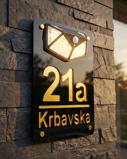 Broj za kuću s LED rasvjetom