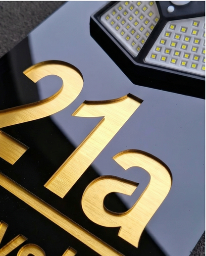 Premium kućni broj s LED rasvjetom - detalj slova i LED rasvjeta