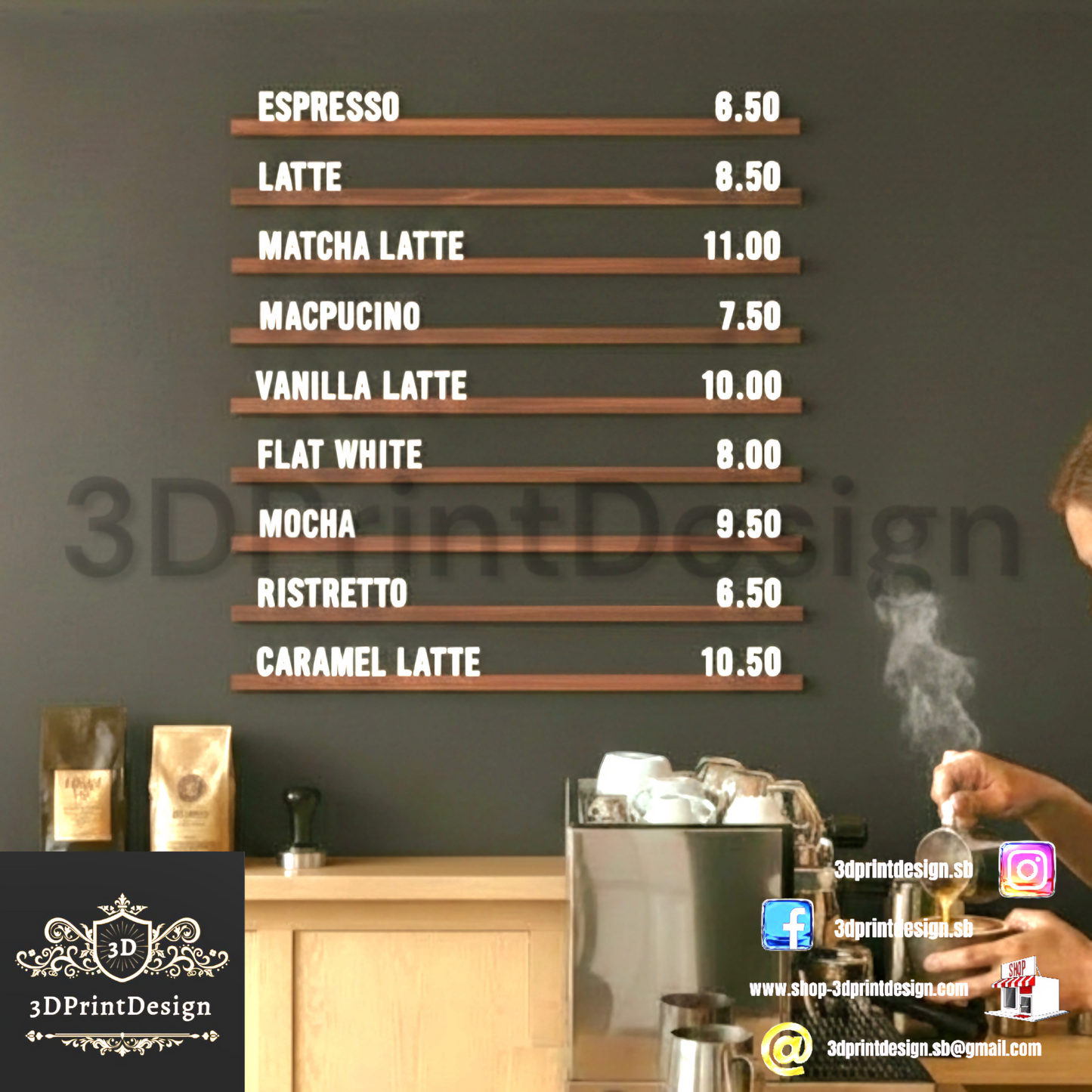 3D Menu s cijenama