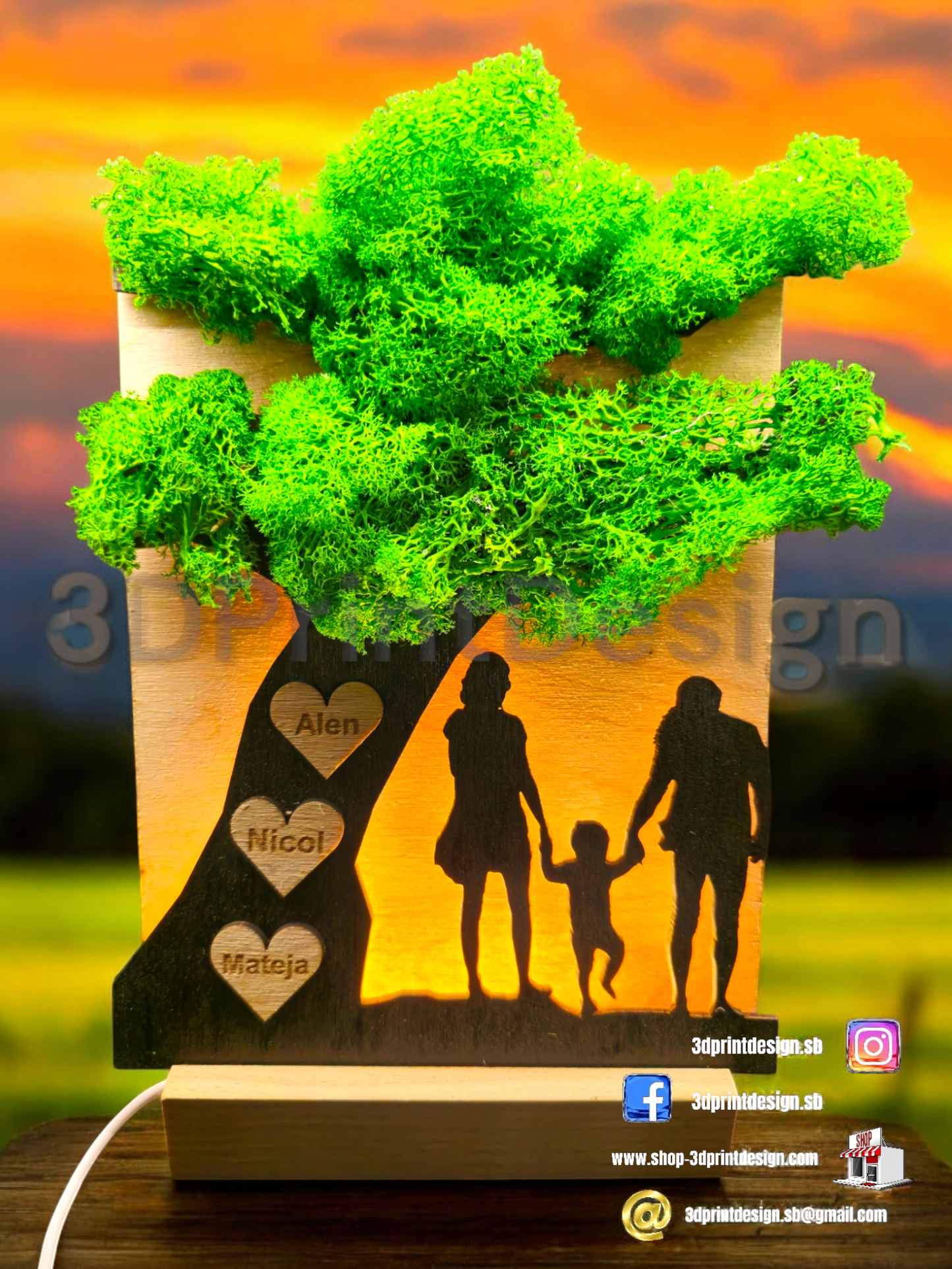 Obiteljsko stablo sa LED rasvjetom - 3DPrintDesign 