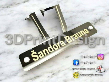 Otirač + Moderni kućni broj - Crni pleksiglas - 3DPrintDesign 