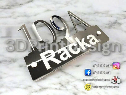 Otirač + Moderni kućni broj - Crni pleksiglas - 3DPrintDesign 