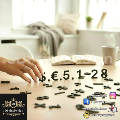 Paket Slova/Znakova/Brojeva za Modularni 3D Menu - 50 kom - 3DPrintDesign 