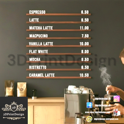 3D Menu s cijenama