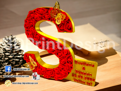Personalizirana Slova sa Ružama - 3DPrintDesign 