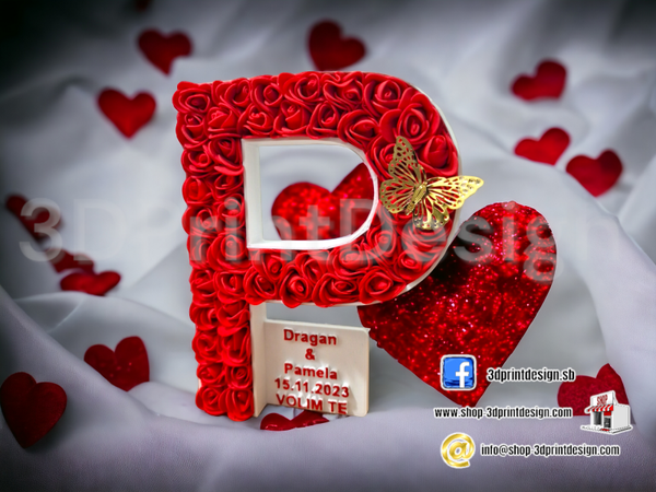 Personalizirana Slova sa Ružama - 3DPrintDesign 