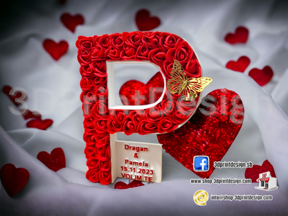 Personalizirana Slova sa Ružama - 3DPrintDesign 