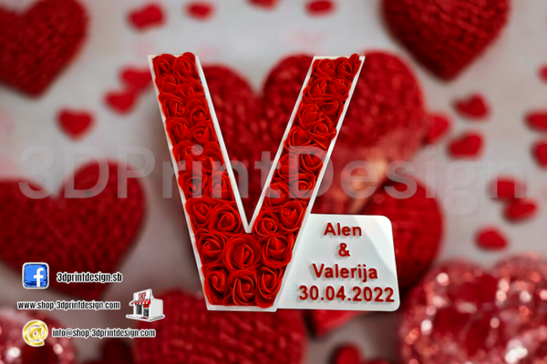 Personalizirana Slova sa Ružama - 3DPrintDesign 