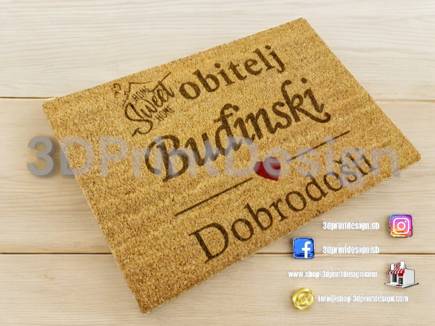 Personalizirani Otirači od kokosovih vlakana - obitelj