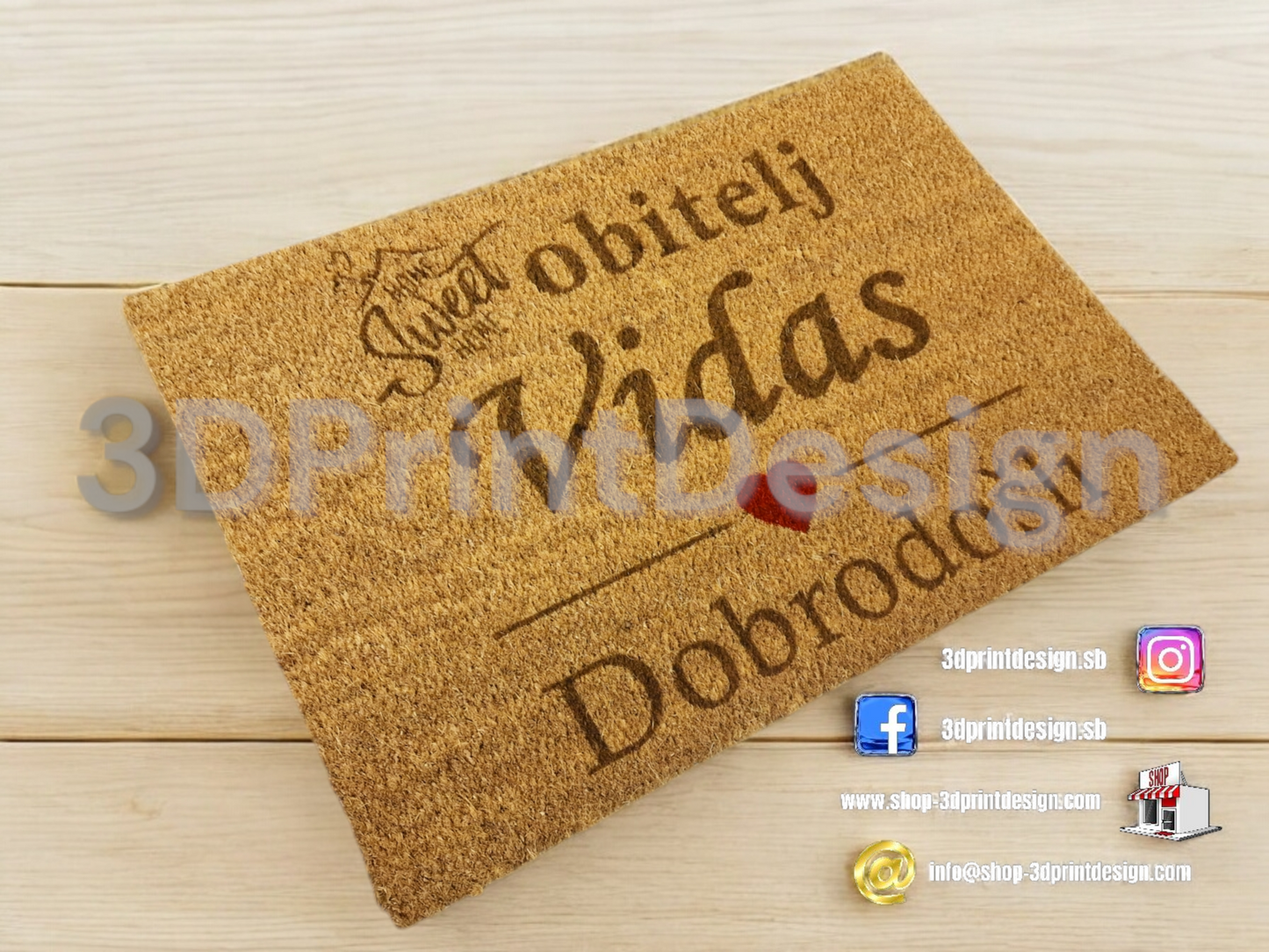 Personalizirani Otirači od kokosovih vlakana - obitelj