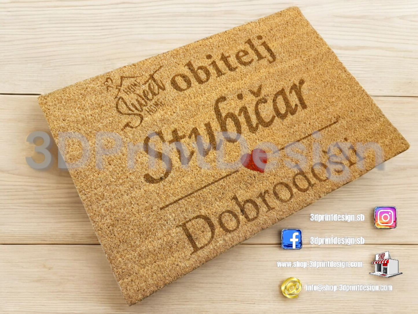 Personalizirani Otirači od kokosovih vlakana - obitelj