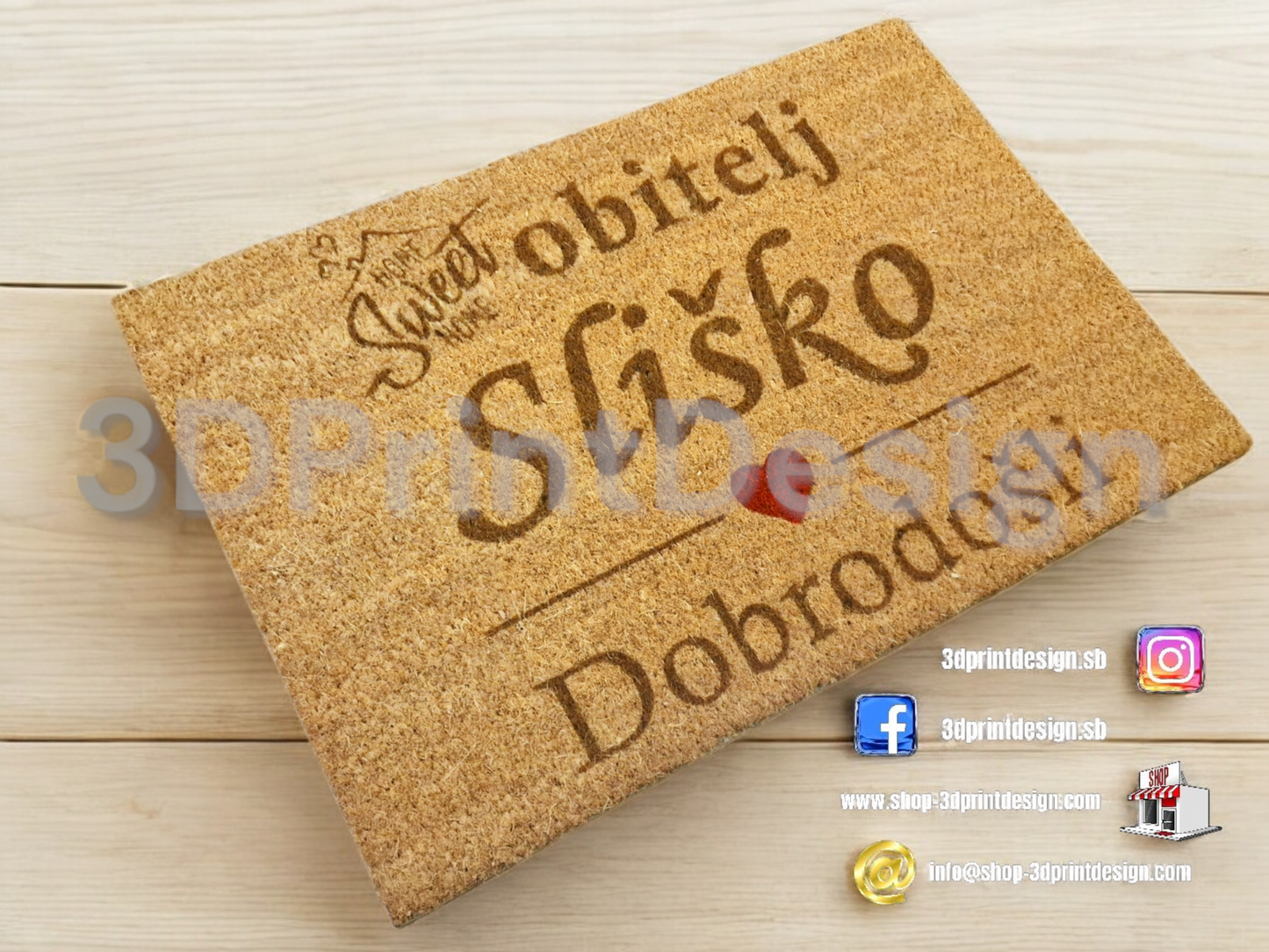 Personalizirani Otirači od kokosovih vlakana - obitelj