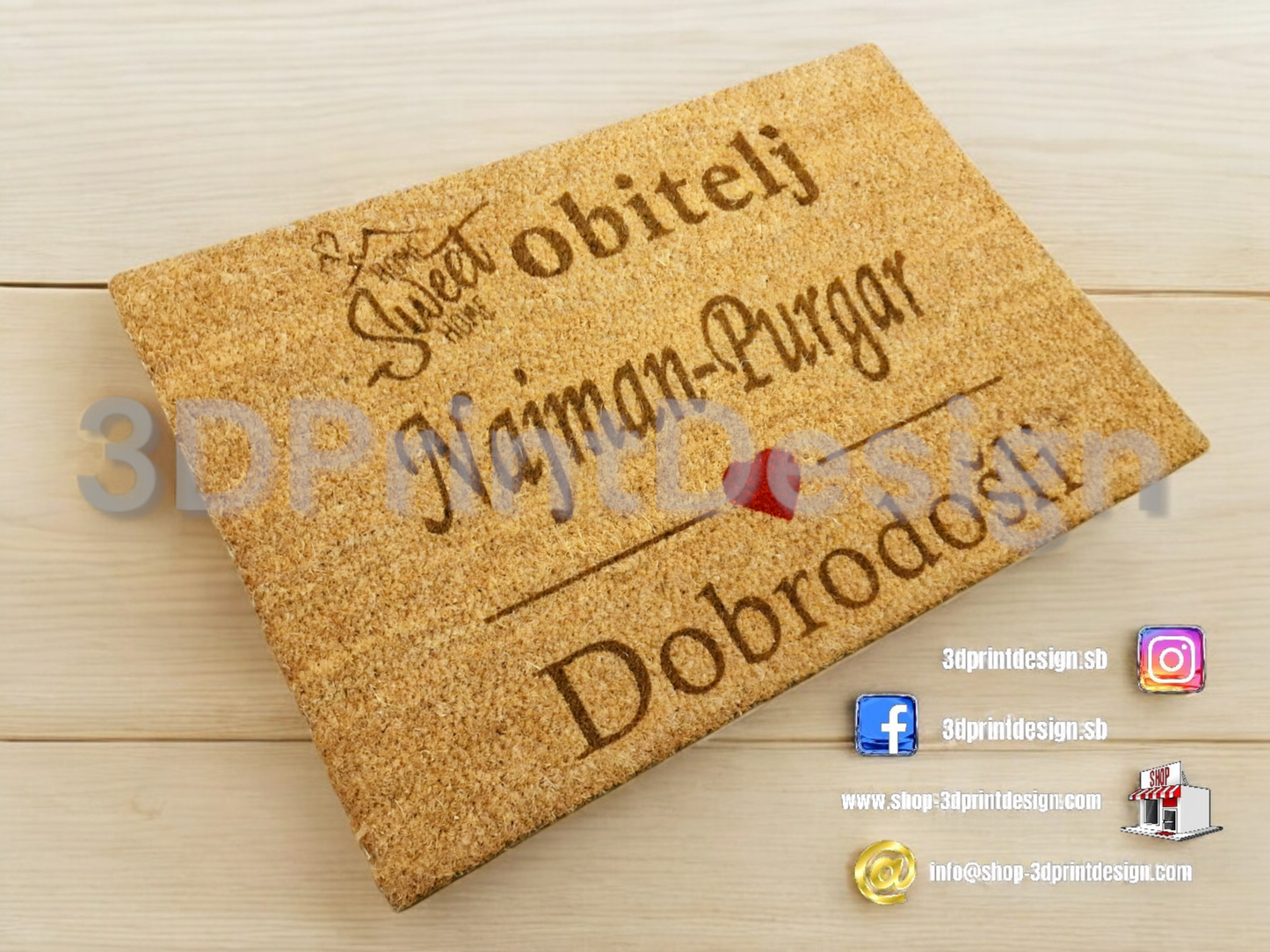 Personalizirani Otirači od kokosovih vlakana - obitelj
