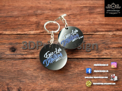 Premium privjesci za ključeve - Crni pleksiglas - 3DPrintDesign 