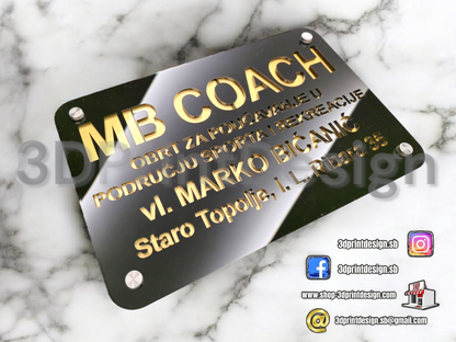 Premium reklama Vaše trvtke - Crni pleksiglas - 3DPrintDesign 