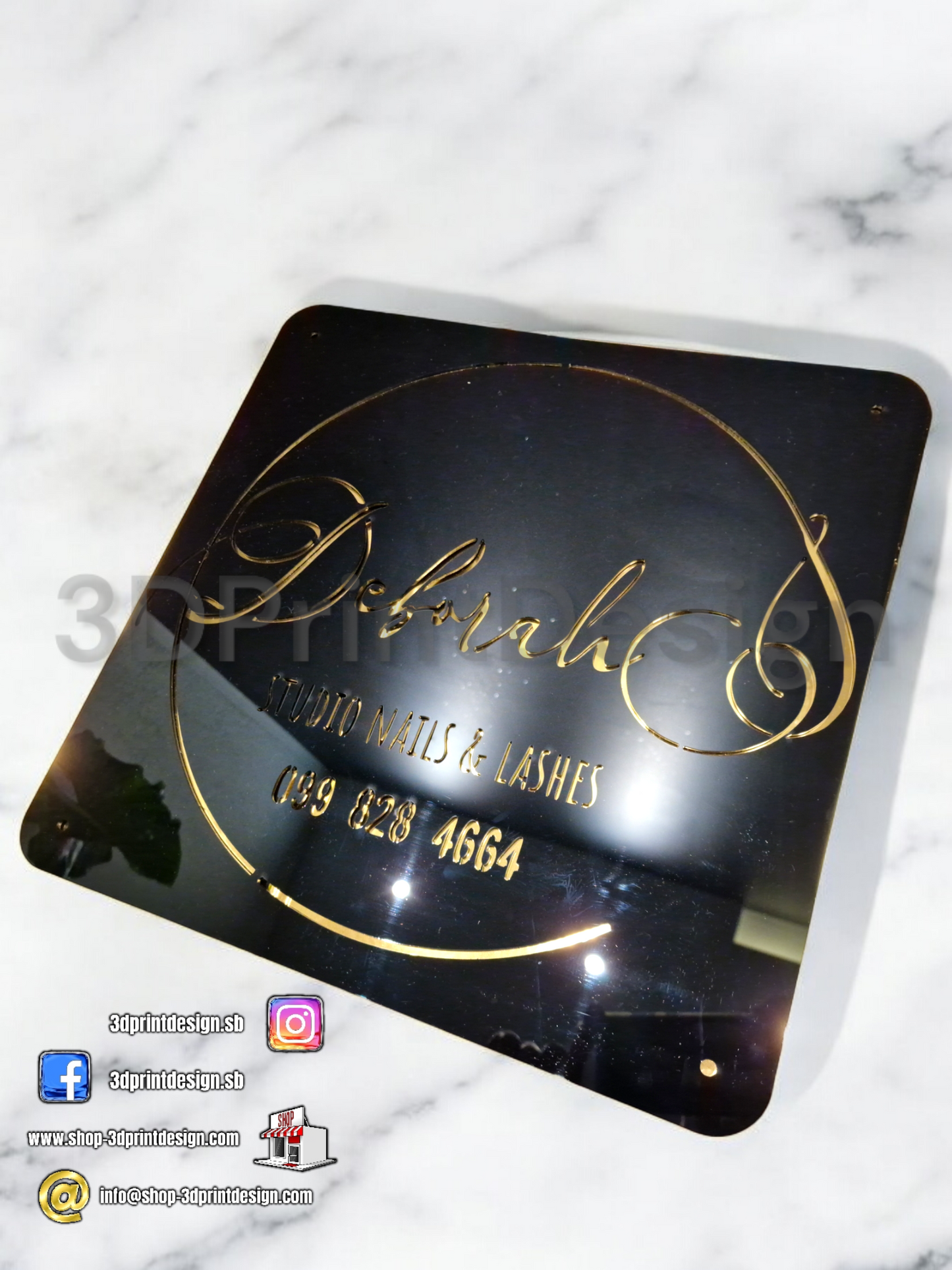 Premium reklama Vaše trvtke - Crni pleksiglas - 3DPrintDesign 