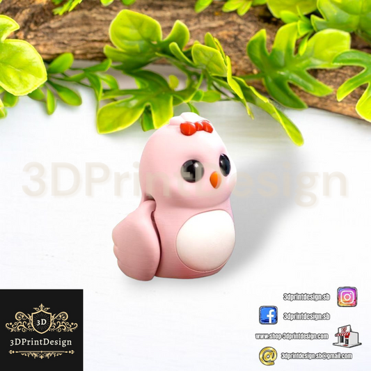 3D Fleksibilne Figurice  -  Roza Ptičica - 3DPrintDesign  3DPrintDesign