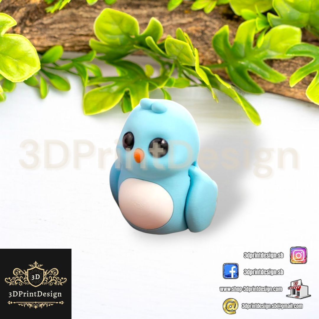 3D Fleksibilne Figurice  -  Plava Ptičica - 3DPrintDesign 