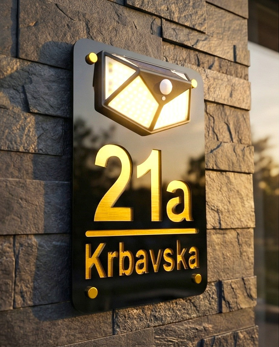 Elegantna ploča kućni brojevi s nazivom ulice